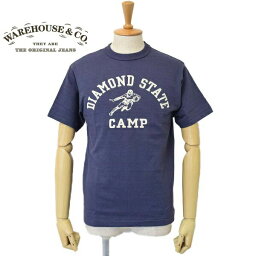 メンズ　WAREHOUSE　ウエアハウス　　半袖　クルーネック　フロント プリント　Tシャツ　DIAMONDS <strong>4601</strong>