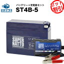 バイクバッテリー充電器+ST4B-5 セット■■YT4B-BSに互換■■ボルティクス・スーパーナット【送料無料】【特別割引】ストリートマジック50、スーパージョグ、ジーツー、ヴェルデ、ストマジ、ジョグアプリオ、ZZ【バイクバッテリー】
