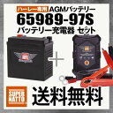 【在庫有り、即納】ハーレー対応 充電器+AGMバッテリー 65989-97S セット■65989-97A 65989-97B 65989-97C互換【あす楽】【スーパーナット】