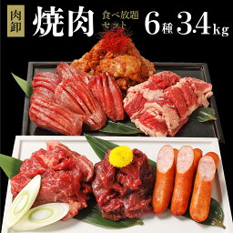 【11日正午迄 母の日まだ間に合う】 肉 福袋 焼肉 <strong>焼肉セット</strong> メガ盛り 3.4kg タン 2人 2人前 の場合、約4食 厚切り <strong>わけあり</strong> 訳あり パーティーセット <strong>カルビ</strong> ハラミ 小分け 冷凍食品 個包装 肉卸のこだわり★おうち焼肉食べ放題セット(3.4kg)