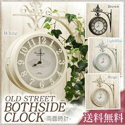 【掛け時計おしゃれ】OLDSTREETBOTHSIDECLOCK(オールドストリートボスサイドクロック)LブラウンNHE801LBR【B】【D】【掛時計北欧雑貨壁掛け時計両面時計アンティーククラシック】【150704coupon500】