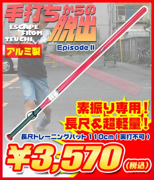 理想的なレベルスウィングを身につける！長尺＆超軽量！素振り専用 長尺トレーニングバット110cm(実打不可)by フィールドフォース★送料390円