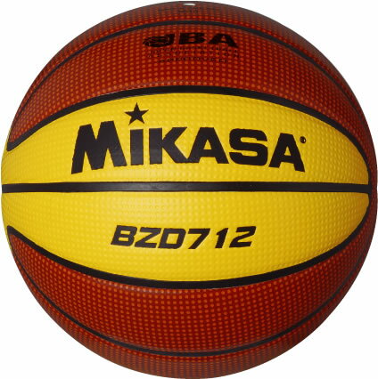 ★＜バスケットボール＞MIKASA(ミカサ) 検定球7号 茶/クリームイエロー 手に優しいソフトグリップ BZD712