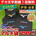 ネコポス可 デカ文字刺繍1段無料 マルチ袋 ミズノ MIZUNO 34×38cm ベースボールタウン別注 ランバードマーク入り 野球 ソフトボール