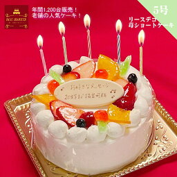 バースデーケーキ <strong>誕生日ケーキ</strong> 5号 リースデコ 生クリーム ケーキ/ 送料無料 15cm あす楽フルーツケーキ あす楽 結婚記念日 ケーキ プレゼント スイーツ ギフト お菓子 子供 即日発送 送料込 送料込み ホール 名入れ 名入 還暦祝い <strong>1歳</strong> 1才