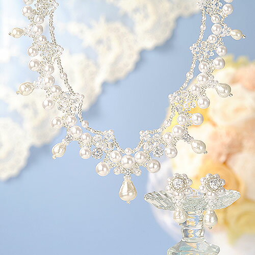 手作りキットウェディング Laciq Beads ヴィクトリアネックレス&イヤリング /ビーズキット/アクセサリー/ウェディング/ブライダル/結婚準備/ 【あす楽対応】 【送料無料】