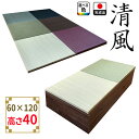 畳 ユニット 完成品 緑茶+い草 6色(60×120 高さ40cmブラウン) 清風 収納付き 【 日本製 高床式ユニット畳 い草 収納 デザイン畳 リビング 畳ボックス収納 60 120 ロー たたみ マット 置き畳 畳ユニット ユニット畳 畳 茶カテキン抗菌 フローリング 畳ボックス収納 】