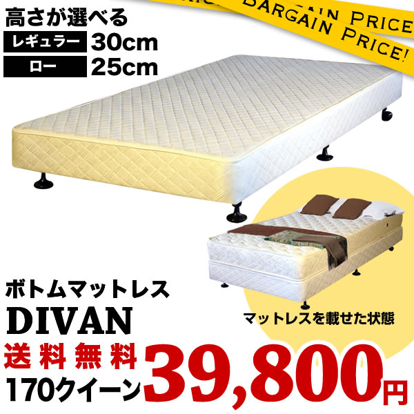 170 クイーン 2枚タイプのみ DIVAN ボトムマットレス ホテル仕様 レギュラー/ロー