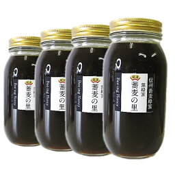 SS 2023年産 新蜜 国産 非加熱 生はちみつ1000gx4本 信州産 美味い 新<strong>そば蜂蜜</strong> 4kg秘密はアルプス山脈の水鉄分・ミネラル 黒い蕎麦蜂蜜