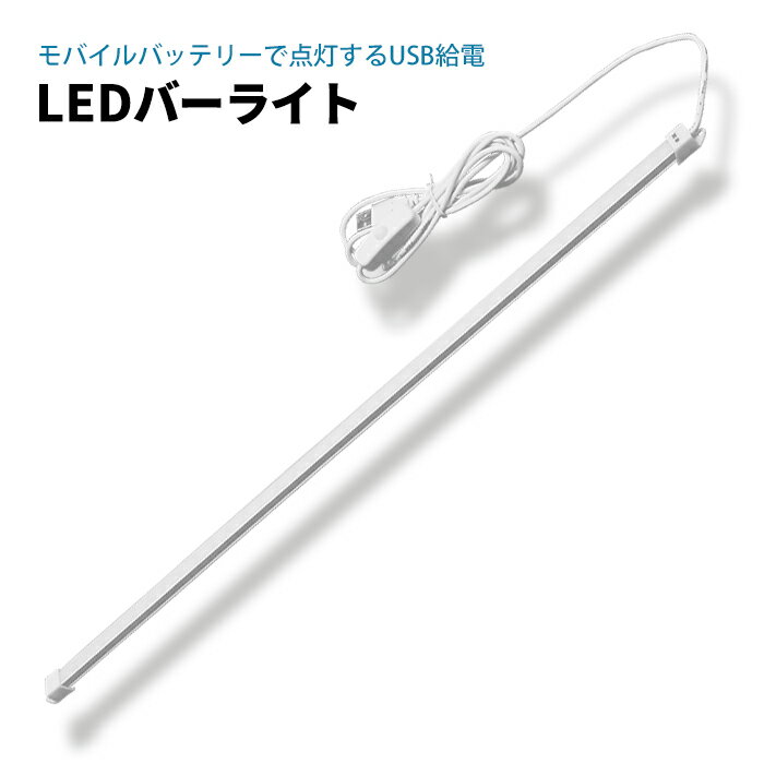 LED バーライト USBランプ <strong>LEDライトバー</strong> 52cm マグネット 明るい キャンプ アウトドア 車中泊 間接照明 ランタン 軽キャン デスクランプにも カメラ 撮影 補助ライト スイッチ付 ポイント消化 おすすめ 送料無料 【定形外郵便発送】