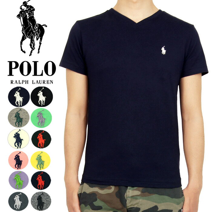 【メール便送料無料！】 POLO by Ralph Lauren ラルフローレン ワンポイント ポニー Vネック Tシャツ