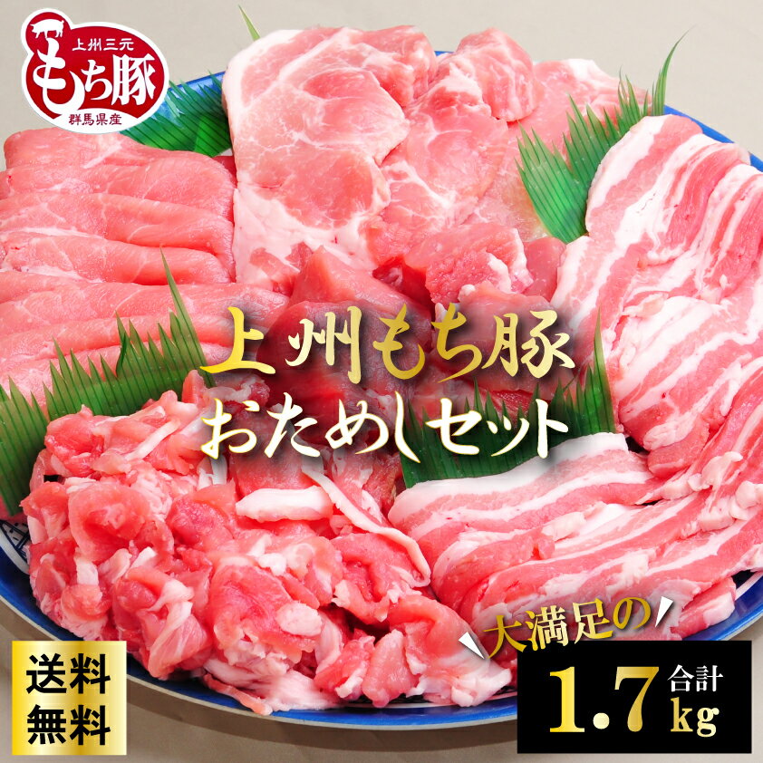 上州もち豚 おためし食べ比べセット 国産豚肉 1.7kg 1kg超 ロース バラ モモ しゃぶしゃぶ ステーキ <strong>焼き肉</strong>に 詰め合わせ <strong>盛り合わせ</strong> 送料無料 冷凍食品 焼肉 2kg未満 お肉ギフトのBeeft