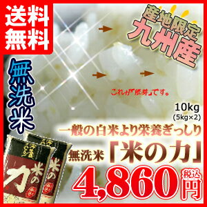 【送料無料】【九州産】【無洗米】一般の白米よりも栄養ぎっしり「米の力」5kg×2個セット【送料無料100215】