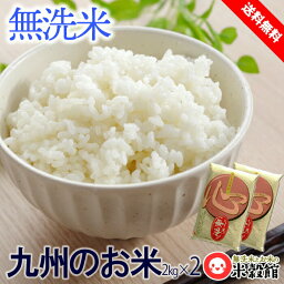 <strong>無洗米</strong> 4kg(<strong>2kg</strong>×2) 小分け米 <strong>無洗米</strong> 送料無料 九州産「心」令和5年産九州産