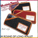 Harris Tweed(ハリスツイード)選べる3カラー☆ポケットデザイン ダブルラウンドジップ長財布【財布 メンズ レディース 小銭入れあり ロングウォレット 人気】【赤 黒 紺】【お買い物マラソン】05P01Nov14【RCP】