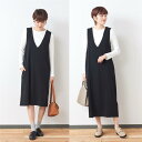 選べる2丈◎ロングシーズン着まわせるポンチ素材のジャンスカ ワンピース ◆ M L LL 3L ミディアム丈 ロング丈 ◆ ◇ 5色 ベルメゾン レディースファッション レディース チュニック ◇