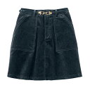 【ベルメゾン】 ベルト付きコーデュロイ スカート (ウエスト調節可) 「ブラック」 ◆ J~XXS(135~145) J~XS(145~155) J~S(150~160) J~M(155~165) ◇ 子供服 キッズ ガールズ ボトム ジュニア ティーン おしゃれ