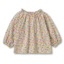【ベルメゾン】 襟ギャザー 長袖 Tシャツ 「オフホワイト小花柄」 ◆ 80 90 95 ◆◇ ベビー服 ベビー 服 女の子 ベビー用品 トップス ◇