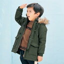【ベルメゾン】 あったか 中わた 裏ボア ミリタリー ジャケット 「カーキ」 ◆ 140 150 160 ◆ ◇ ベルメゾン 子供服 子供 服 通学 スクール 小学校 男の子 ボーイズ 子供用 ジャケット コート ブルゾン ◇