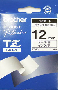 ブラザー　ピータッチ用ラミネートテープ　TZe-231　（黒文字・白）