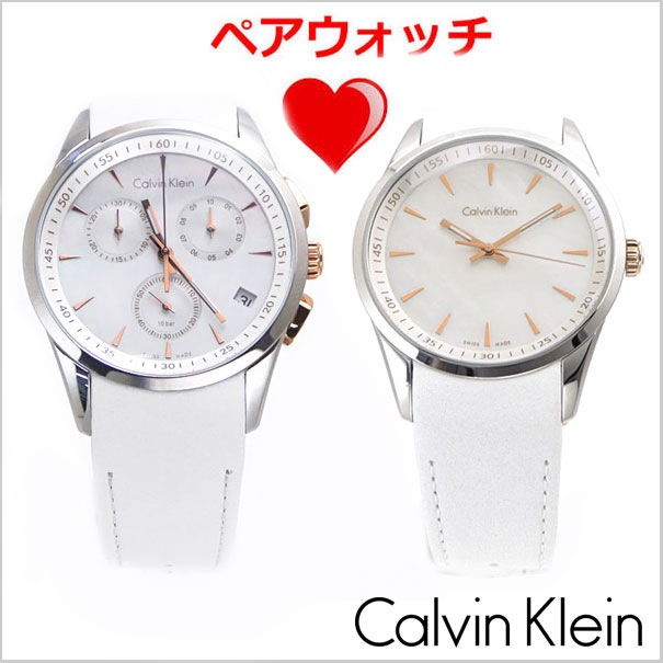 カルバンクライン Calvin Klein 腕時計 ペアウォッチ(2本セット)Ck Bold ホワイト・マザー・オブ・パール(白蝶貝)文字盤/男女兼用・ユニセッ... ランキングお取り寄せ