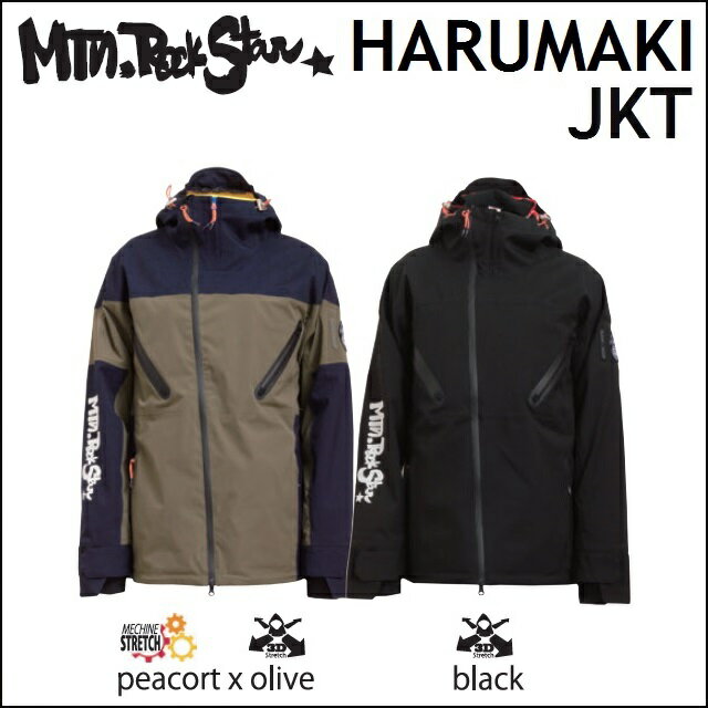 18-19 MOUNTAIN ROCK STAR マウンテンロックスター ウエア HARUMAKI JACKET ハルマキ ジャケット OLIVE、BLACK