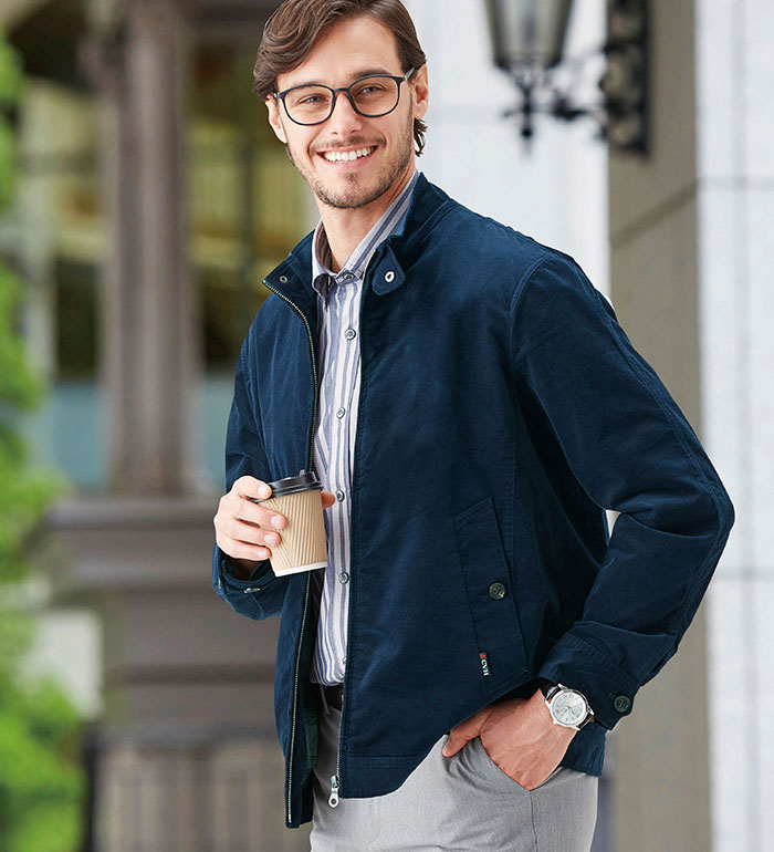 ＼まとめ買いクーポン配布中／ブルゾン メンズ＜コムルヴァン・オム＞ストレッチコーデュロイ上品ブルゾン(S〜3L) 2025秋冬 ベルーナ bellunaアウター 羽織り ★レビュー企画対象