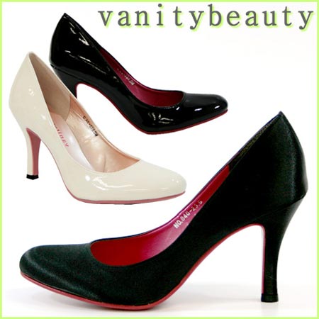 PUMPS vanity beauty 8cm ピンヒール ラウンドトゥ ハイヒール パンプス バニティービューティー (840) ぱんぷす 【送料無料】