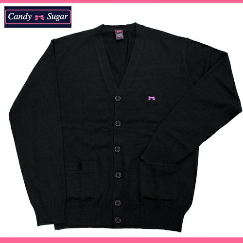 キャンディーシュガー/スクール/カーディガン ブラック（黒）　【candy sugar/school cardigan】　（ウール混）学生カーディガン