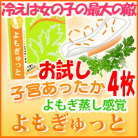 ■好評第4弾■【お試し4袋★送料無料】子宮温か♪ホットナプキン★下着に貼るだけポカポカ★ミニスカ生足OK節電対策も！冷え＆ダイエット対策【よもぎゅっと】【カイロ】