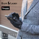 RALPH LAUREN スマホ対応羊革レザー手袋 メンズ ブラック(001) PG0090 / POLO ポロ ラルフローレン 本革 タッチスクリーン 3M Thinsulate シンサレート あったか スマートフォン プレゼント ラッピング ビジネス カジュアル 黒