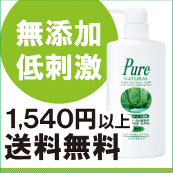 ピュアナチュラルシャンプーL 500mL ポンプ（サラサラタイプ）■1500円以上で送料無料■ 植物成分配合の無添加、低刺激シャンプー（ノンシリコン）