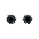 4mm ブラックダイヤモンド クローバーピアス誕生石 4月