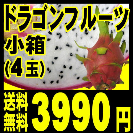 【送料無料・小箱】ベトナム産　低農薬栽培・健康果実　ドラゴンフルーツ♪小箱（4玉入、重さ 約1.8キロ前後）