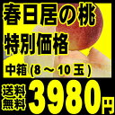 山梨県春日居の完熟桃（白鳳）●中箱（8〜10個）●市場の係が紅光だけに安くしてくれる特別価格