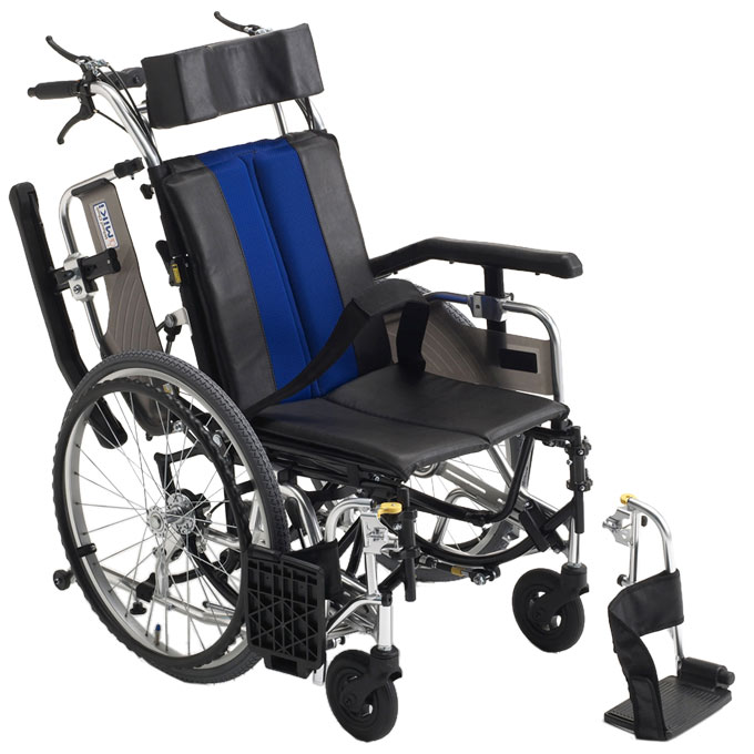 ★【送料無料】【ティルティング車椅子】【ミキ】アルミ製自走型 ティルト＆リクライニング車いすTR-1（ブルー）