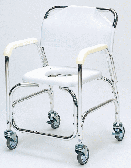 【送料無料】【入浴用車椅子】【日進医療器】アルミ製 シャワーキャリー　TY535E（後輪ダブルストッパー）　