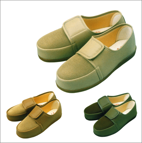 【介護靴】【マリアンヌ】　リハビリシューズW603　婦人用　両足販売甲部が左右に開き、甲まわりの大きさを調整できます。装具の上から着用するとき等に便利で多目的な靴