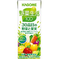 カゴメ　野菜生活100　30品目の野菜と果実　紙パック（200ml×24本）【1本当り87円（税別）】【5,250円（税込）以上のお買い上げで、送料無料！】□