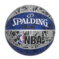 バスケットボール グラフィティ ブルー ラバー 7号球 NBAロゴ入り 83-176Z SPALDING スポルディングの画像