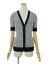 フォクシーニューヨーク collection カーディガン 36642 Honeycomb Rib V-neck 総柄 半袖 38【Aランク】【中古】tn301111