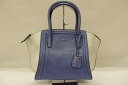 未使用品☆4℃☆Bag☆ヨンドシー☆ヨンドシーバッグ☆レザー☆2way☆ハンドバッグ☆トートバッグ☆ショルダーバッグ☆ブルー×ホワイト☆青☆白☆2トーン☆ツートーン☆肩掛け☆斜め掛け☆バッグ☆レディース☆新品 同様 【中古】 sh571