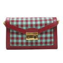 PRADA(プラダ)/ショルダーバッグ(※鍵なし) レディース/ショルダーバッグ/緑系/グリーン系×レッド系/キャンバス×レザー/【ランクA】(BN0924)【中古】