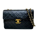 CHANEL(シャネル)/デカマトラッセ チェーンショルダーバッグ レディース/ショルダーバッグ/黒系/ブラック(ゴールド金具)/羊革(ラム)/【ランクB】【中古】