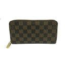 LOUIS VUITTON(ルイ・ヴィトン)/ジッピー・ウォレット/長財布/茶系/ゴールド金具/ダミエ/【ランクB】(N60015)【中古】ルイヴィトン
