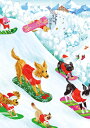 【クリスマスカード グリーディングカード 輸入カード 】アメリカ Caspari(カスパリ)定型サイズ 封筒付き スノーボード