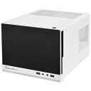 ◆在庫のみ!MINI-ITXケース/アルミニウム調仕上げのプラスチック製フロントパネル【Silverstone】SST-SG13WB-Q ブラック&ホワイトカラーモデル