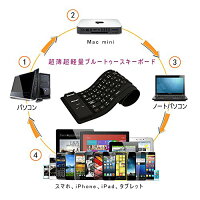 BESTEKBluetoothキーボード巻取シリコン超薄・静音・防水・防塵折りたたみ式ワイヤレスブルートゥースキーボードiPad/iPhone/Android/アンドロイド/スマホ/タブレット/パソコン適用wirelessbluetoothkeyboardBTBK84【送料無料】