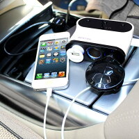 BESTEKシガーソケット5wayカーチャージャー車載電圧計LEDデジタル表示電圧測定チェッカー搭載USB2ポート車載充電器12V24V車対応定格出力120W独立スイッチ復帰型リセッタブルヒューズ付きおしゃれ車内内装パーツカーインテリアグッズBTSA12