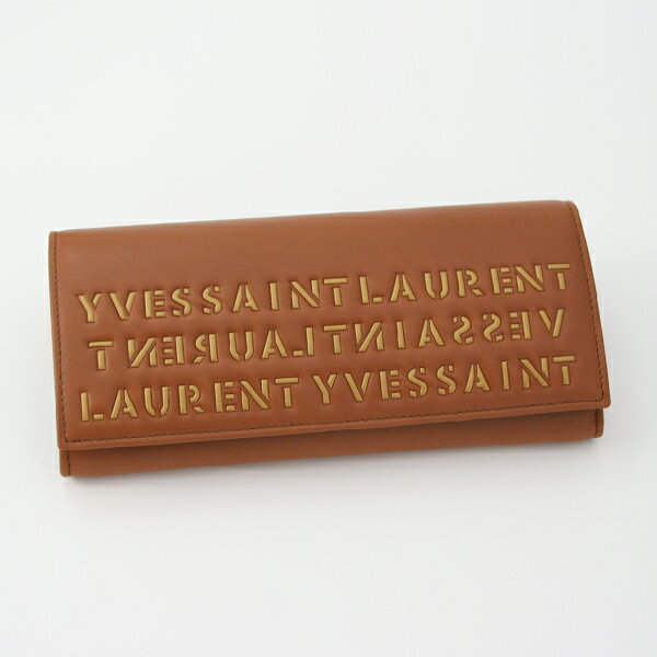Yves Saint Laurent イヴ・サンローラン二つ折り長財布 ALMOND+GIANDUIA284937 BWEHP 2760【Luxury Brand Selection】 【Aug08P3】